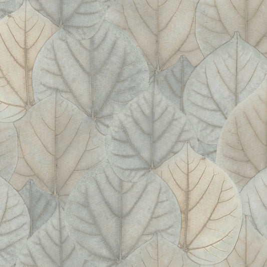 Leaf Concerto Blue & Taupe Peel & Stick Wallpaper