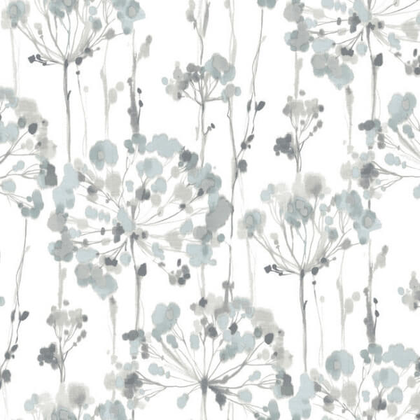Flourish Sheer Blue & Grey Peel & Stick Wallpaper