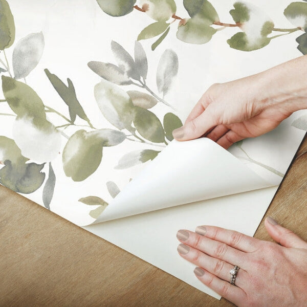 Joyful Eucalyptus Green Peel & Stick Wallpaper