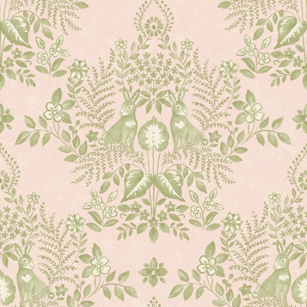 Cottontail Toile Pink & Chartreuse Peel & Stick Wallpaper