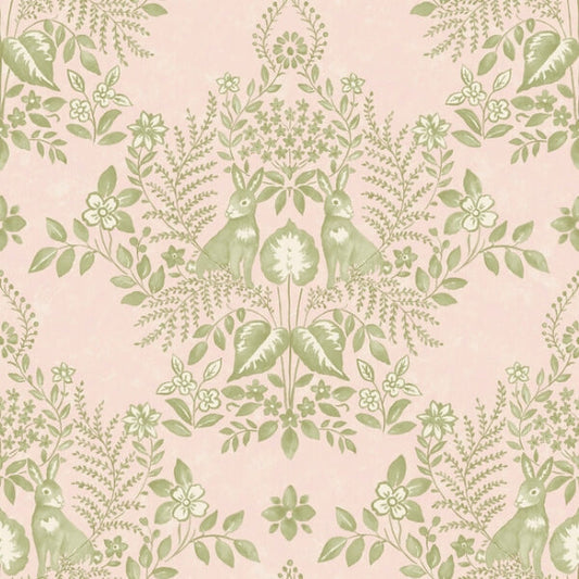 Cottontail Toile Pink & Chartreuse Peel & Stick Wallpaper