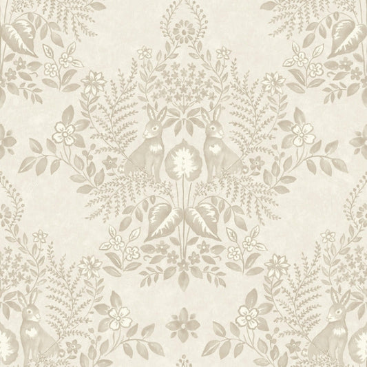 Cottontail Toile Wicker Peel & Stick Wallpaper