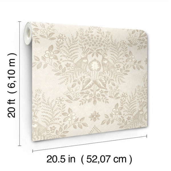 Cottontail Toile Wicker Peel & Stick Wallpaper