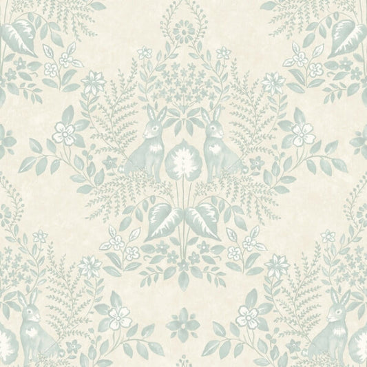 Cottontail Toile Vintage Duck Egg Peel & Stick Wallpaper