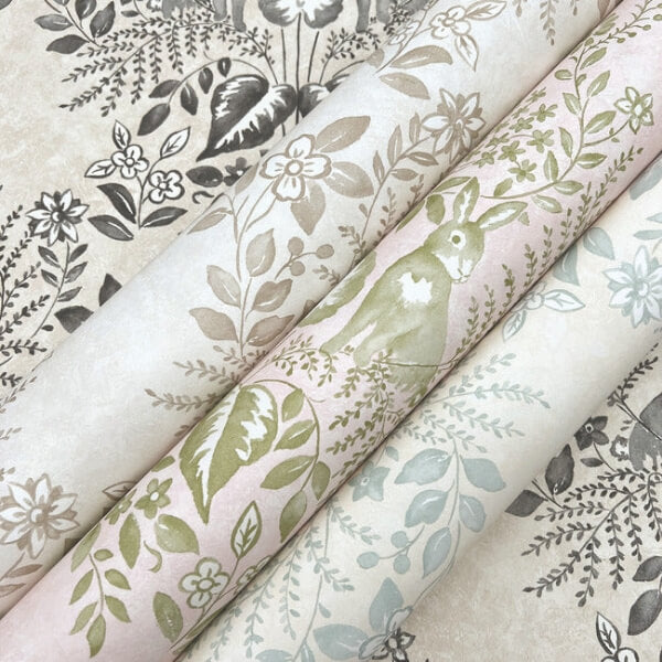 Cottontail Toile Vintage Duck Egg Peel & Stick Wallpaper