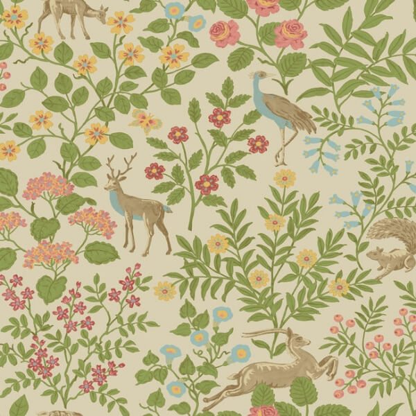 Woodland Floral Linen Peel & Stick Wallpaper