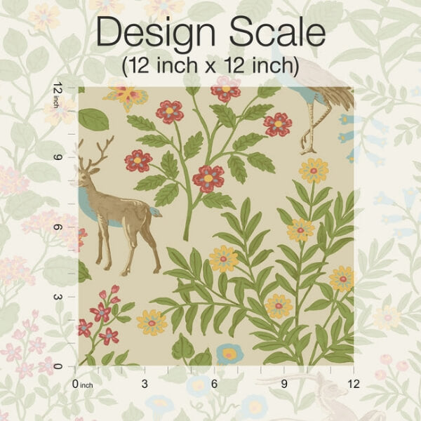 Woodland Floral Linen Peel & Stick Wallpaper
