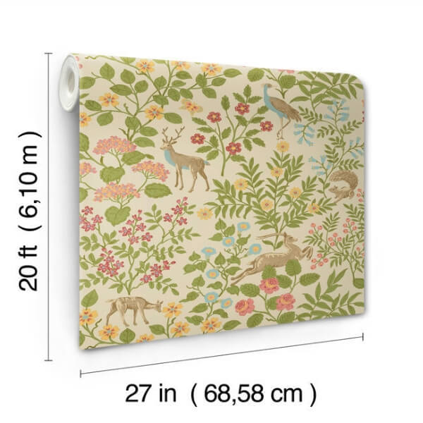 Woodland Floral Linen Peel & Stick Wallpaper
