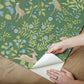 Woodland Floral Meadow Green Peel & Stick Wallpaper