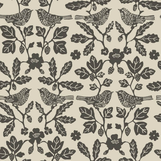Sparrow & Oak Linen & Charcoal Peel & Stick Wallpaper