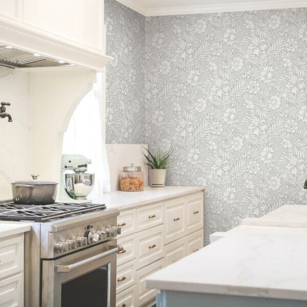 Modern Acanthus Mist Peel & Stick Wallpaper