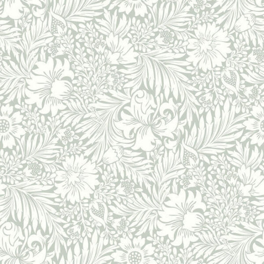 Modern Acanthus Vintage Duck Egg Peel & Stick Wallpaper