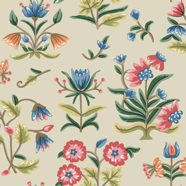 Heirloom Floral Taupe & Multi Peel & Stick Wallpaper