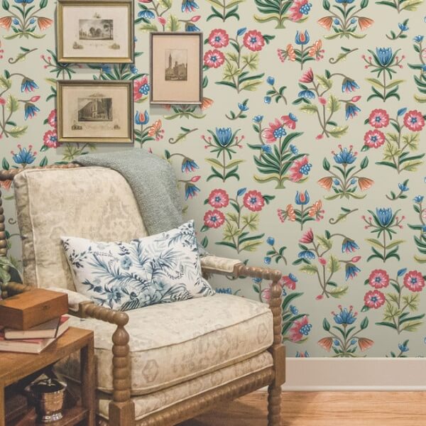 Heirloom Floral Taupe & Multi Peel & Stick Wallpaper