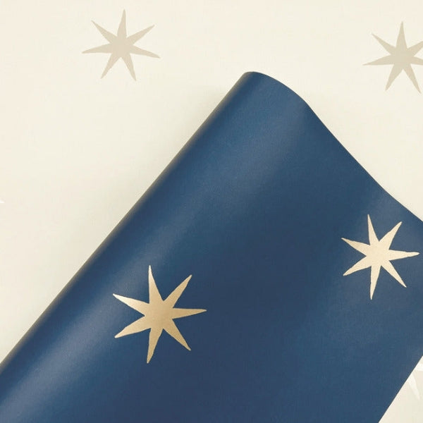 Star Splendor Navy & Metallic Gold Peel & Stick Wallpaper