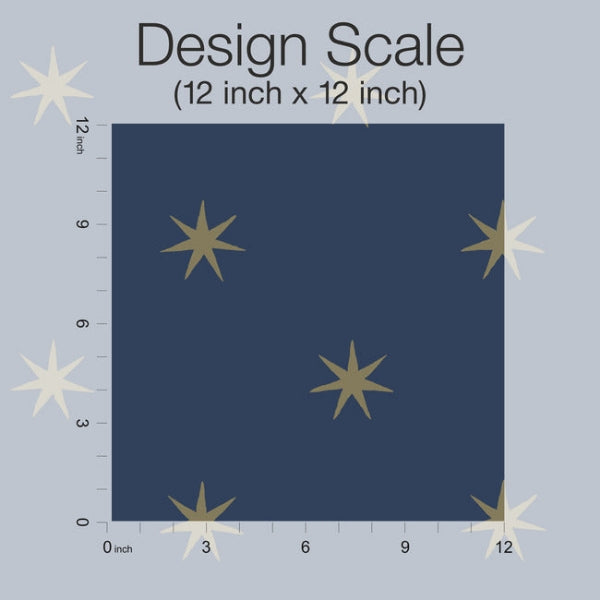 Star Splendor Navy & Metallic Gold Peel & Stick Wallpaper
