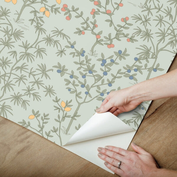 Lemon Grove Vintage Duck Egg Peel & Stick Wallpaper