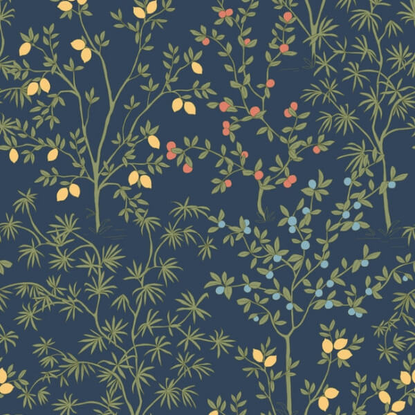 Lemon Grove Navy Peel & Stick Wallpaper