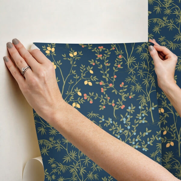 Lemon Grove Navy Peel & Stick Wallpaper