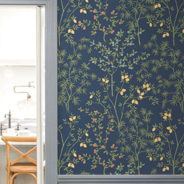 Lemon Grove Navy Peel & Stick Wallpaper