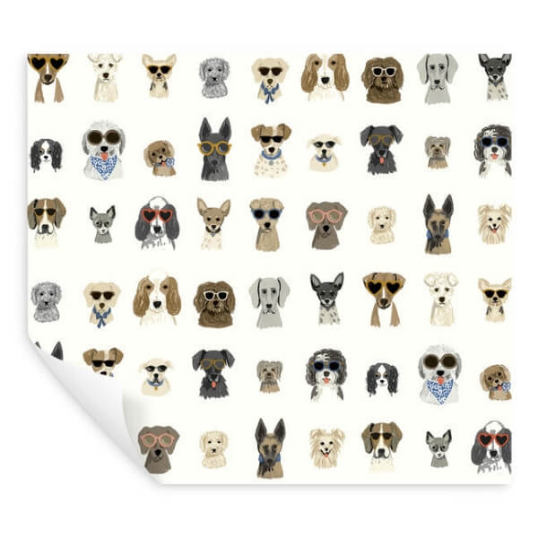 Dog Days Multi White Peel & Stick Wallpaper