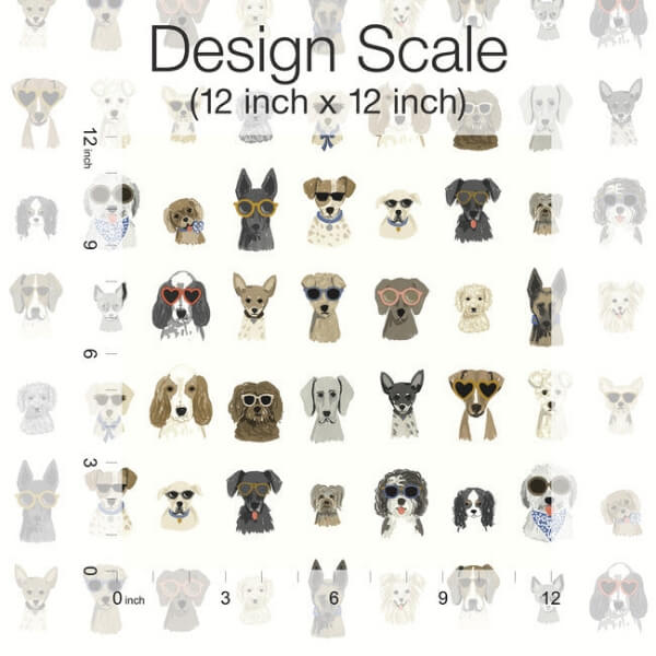 Dog Days Multi White Peel & Stick Wallpaper