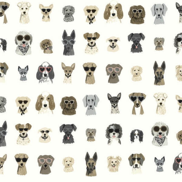 Dog Days Grey Peel & Stick Wallpaper