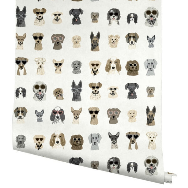 Dog Days Grey Peel & Stick Wallpaper