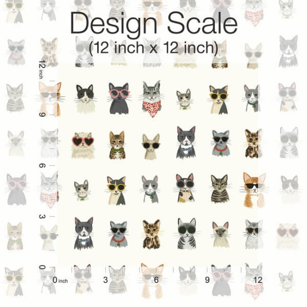 Cool Cats Multi White Peel & Stick Wallpaper