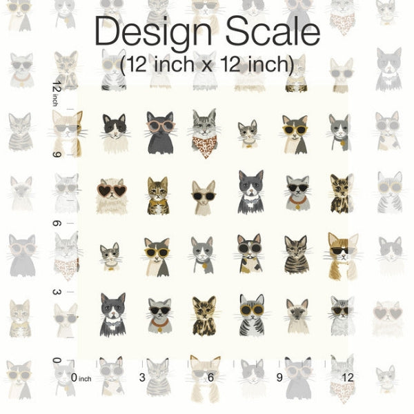 Cool Cats Grey & Gold Peel & Stick Wallpaper