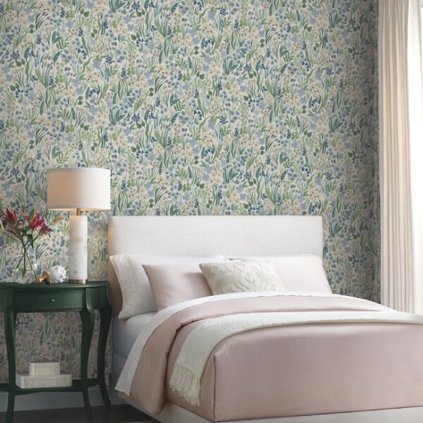 Lea Indigo Peel & Stick Wallpaper