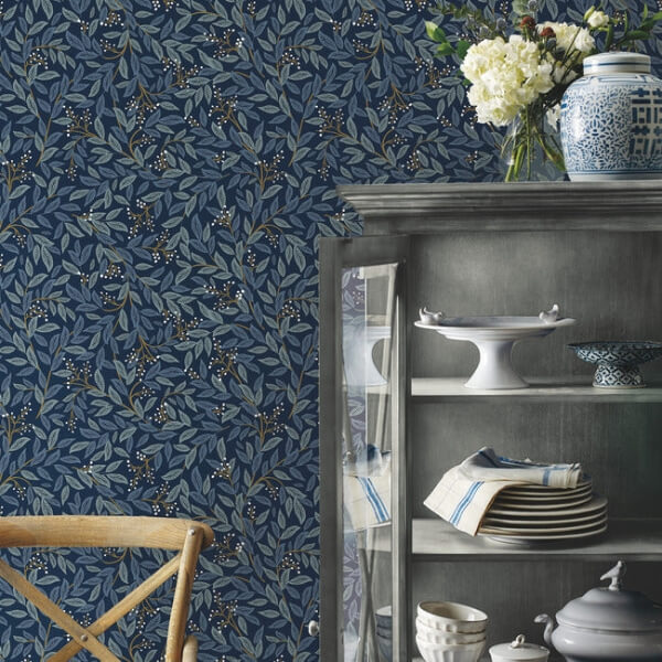 Willowberry Navy Peel & Stick Wallpaper