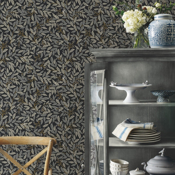 Willowberry Black Peel & Stick Wallpaper