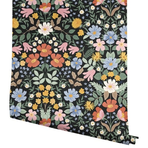 Bramble Garden Black Peel & Stick Wallpaper