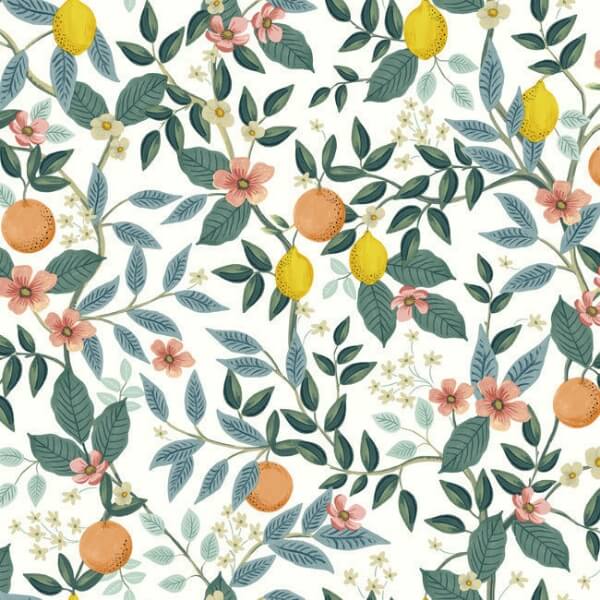 Citrus Grove White Peel & Stick Wallpaper