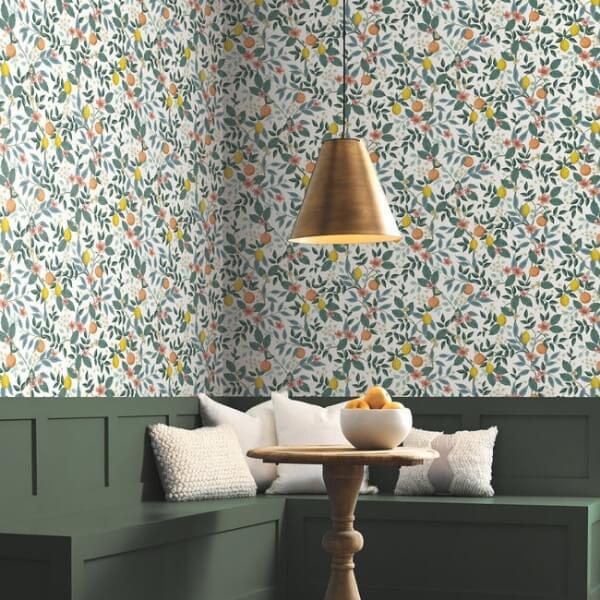 Citrus Grove White Peel & Stick Wallpaper