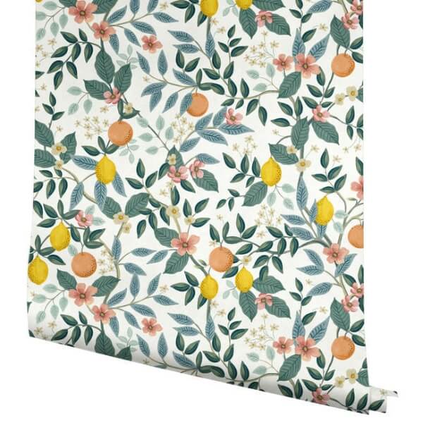 Citrus Grove White Peel & Stick Wallpaper