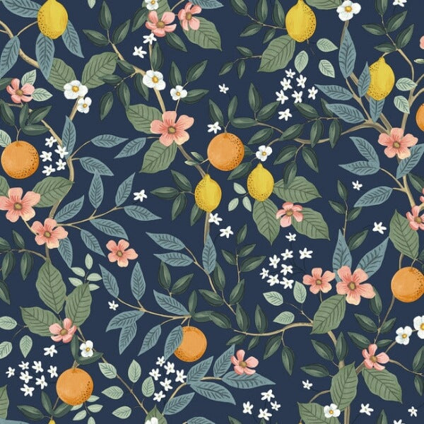 Citrus Grove Navy Peel & Stick Wallpaper