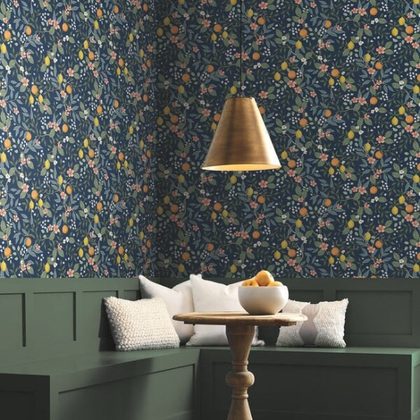 Citrus Grove Navy Peel & Stick Wallpaper