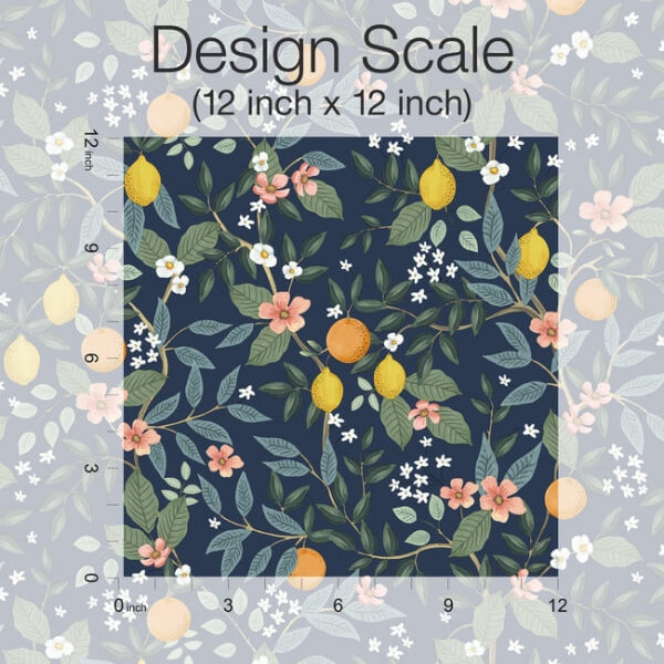Citrus Grove Navy Peel & Stick Wallpaper
