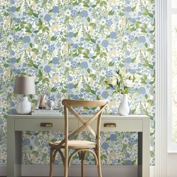 Garden Party Blue & Green Multi Peel & Stick Wallpaper