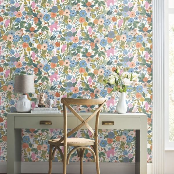 Garden Party Cobalt Multi Peel & Stick Wallpaper