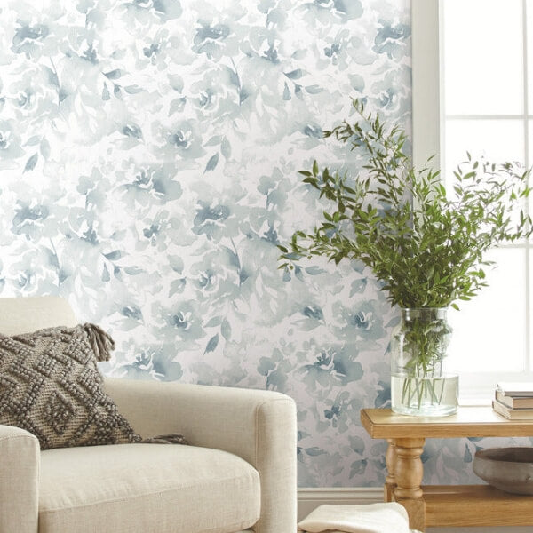 Renewed Floral Blue Wallpaper