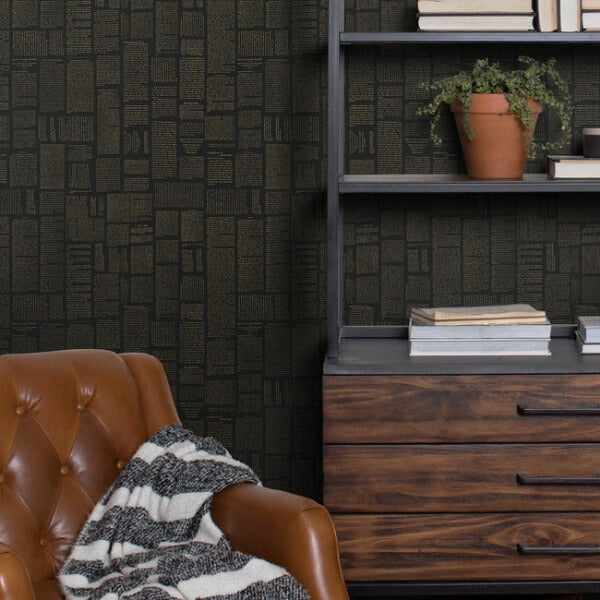 Crafted Editorial Black & Gold Metallic Wallpaper