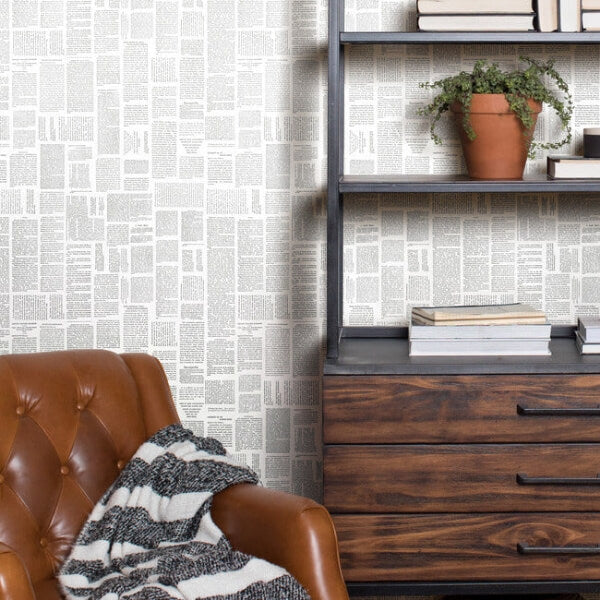 Crafted Editorial Charcoal Wallpaper