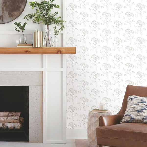 Wildflower Grey Wallpaper