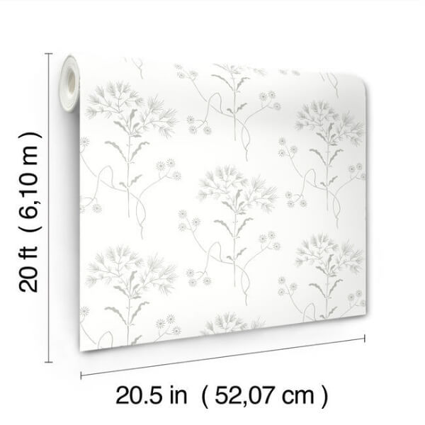 Wildflower Grey Wallpaper