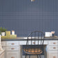 Linear Gridwork Navy Wallpaper