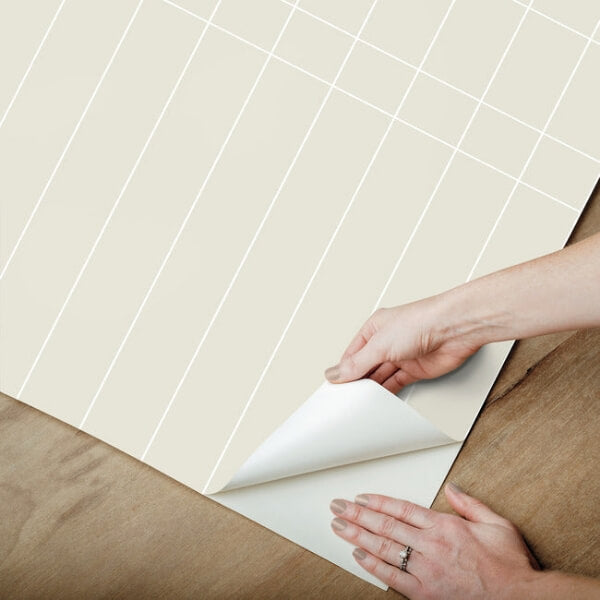 Linear Gridwork Beige Wallpaper