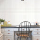 Linear Gridwork Linen on White Wallpaper